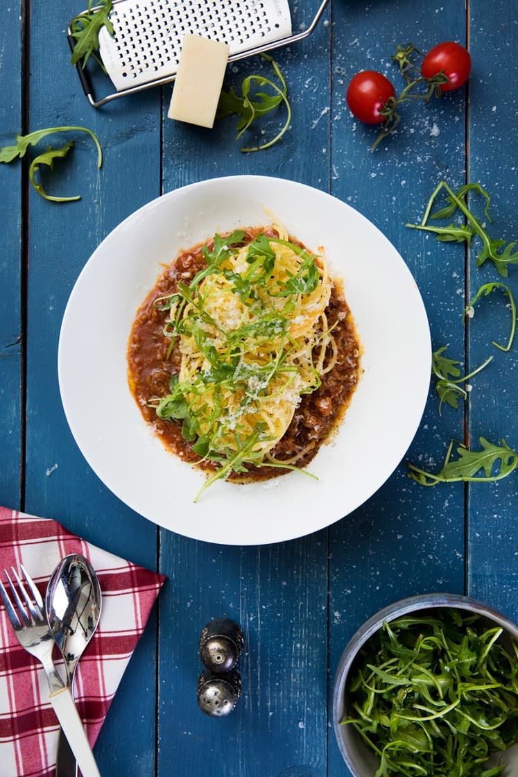 Pasta bolognese med ruccola og grana padano Oppskrift Adams Matkasse